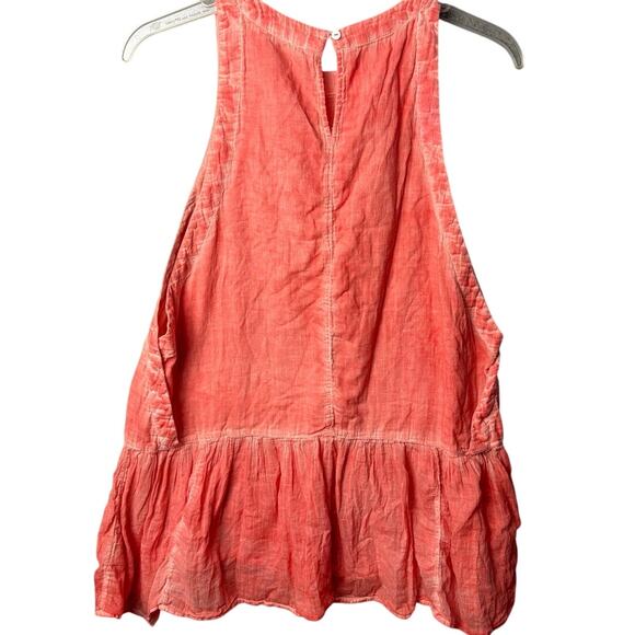 Free People Breathless Moments Tunic Garment Dyed Red Size L Boho Beachy Cottage - Picture 3 of 7